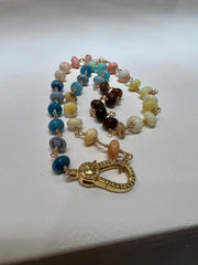 Rainbow Opal Necklace in gold — Sands Swim necklaces